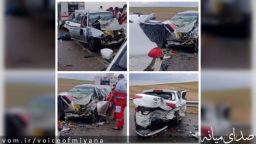 یک فوتی و چهار مصدوم در سانحه رانندگی شهرستان میانه