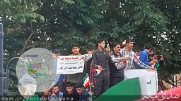 تصاویر بنر درخواست فرمانداری ترکمانچای در سخنرانی رئیس جمهور