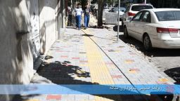 اجرای کفپوش بتنی پیاده رو خیابان امام خمینی