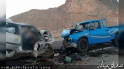 ‍ یک فوتی حاصل برخورد وانت نیسان با پژو ۴۰۵ در میانه