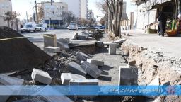 اجرای جوی آب خیابان معلم جنوبی