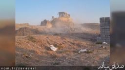 تخریب دیوارکشی غیر مجاز در شهرک مدنی میانه