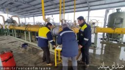 تصاویری از زحمات واحد تعمیرات اداره گاز شهرستان در هوای برفی میانه