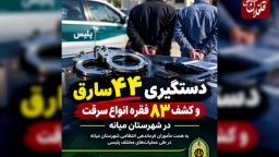 دستگیری ۴۴ سارق و کشف ۸۳ فقره سرقت در شهرستان میانه