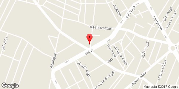 موقعیت سوپر مارکت و میوه فروشی شاهد روی نقشه