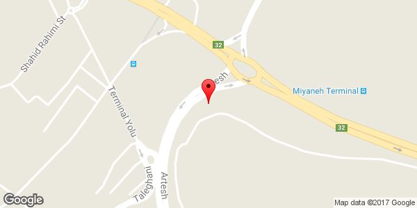 موقعیت شعبه سلاح و مهمات شهرستان میانه و هشترود روی نقشه