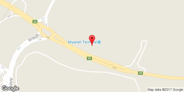 موقعیت پایانه مسافربری شهرداری میانه روی نقشه